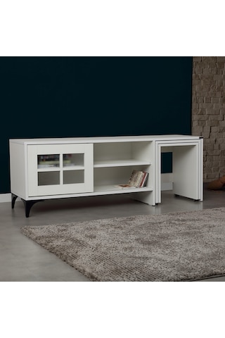 Revival Metal Ayaklı Beyaz Tv Ünitesi 150 Cm