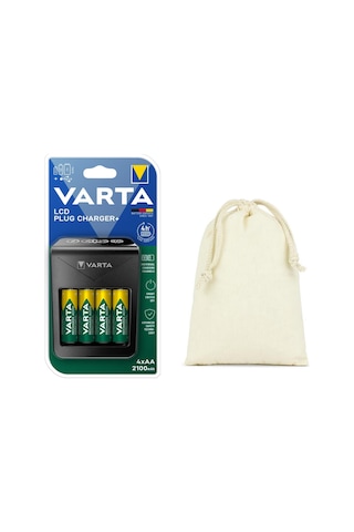 Varta Lcd Plug+plus Şarj Cihazı + 4 2100mah Aa Şarjlı Pil+kılıf