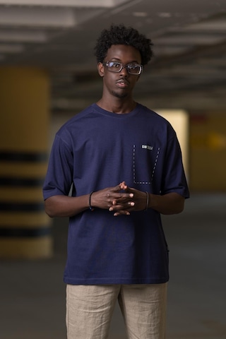 Bisiklet Yaka  Arkası Baskılı Oversize Geniş Model T-shirt 001