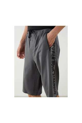 Lc Waikiki Xsıde Gri Standart Kalıp Baskılı Erkek Şort Dark Grey