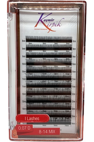 Kaşmir Kirpik I - Lash 0.07 MM D Kıvrım Mix Kutu Pratik 5D Demet Kirpiği