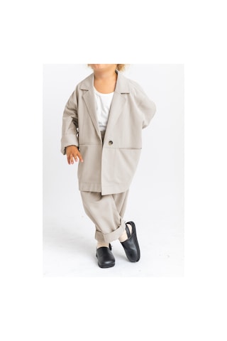 Oliventhekid Unisex Ceketli Takım Bej Bej