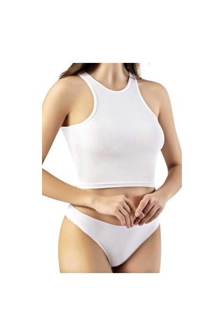 Uniquetrenders Kadın Geniş Askılı Kaşkorse Crop 3'lü Set Beyaz
