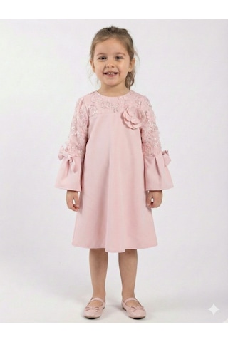 Xo Kids Kız Çocuk Elbise 4-8 Yaş 1622 Pembe
