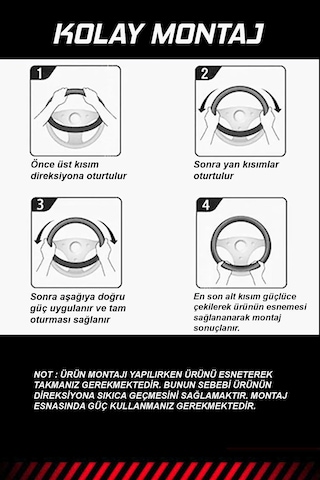 Emka Lüks Geçmeli Direksiyon Kılıfı - Kokusuz - Noktalı Deri Siyah