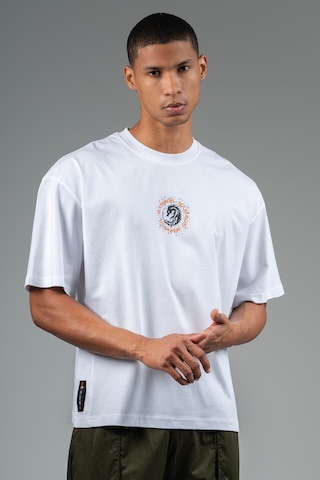Maraton Sportswear Oversize Erkek Bisiklet Yaka Kısa Kol Basic Beyaz T-shirt 23242-beyaz