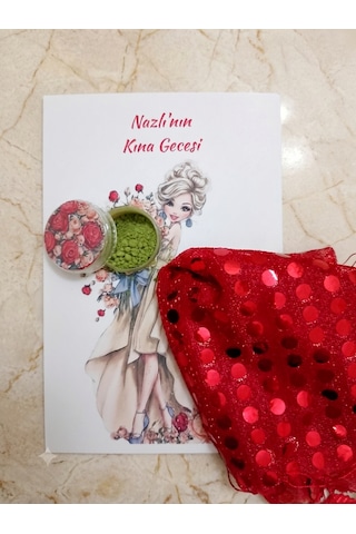 Kına Kartı Mendilli Ve Kınalı Çiçek Kız Tasarım