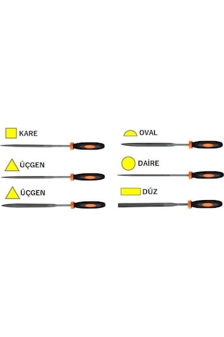 6 Parça Mini Eğe Ahşap Oyma Şekil Verme Ege Set 160 Mm..