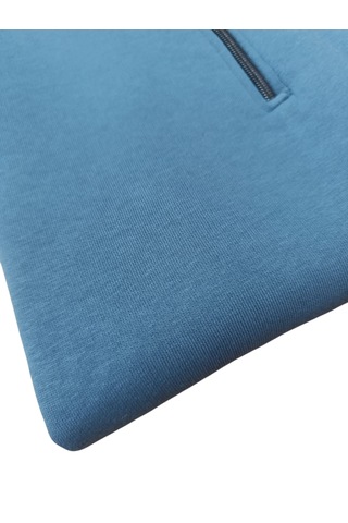 Yarım Fermuar Sweatshirt Mavi