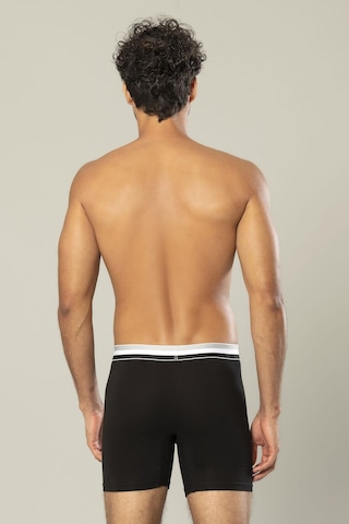 Erdem Siyah Pamuk Elastan Uzun Boxer 1415 Siyah