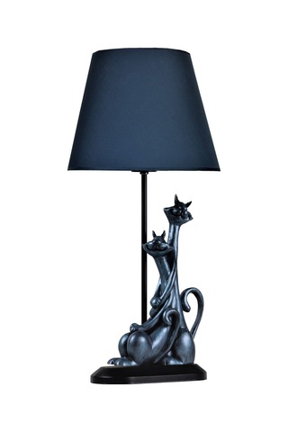 Qdec Modern Dizayn Kedi Abajur Turkuaz Lacivert Diğer