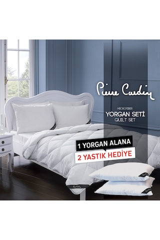 Pierre Cardin Microfiber Yorgan Seti Çift Kişilik Beyaz