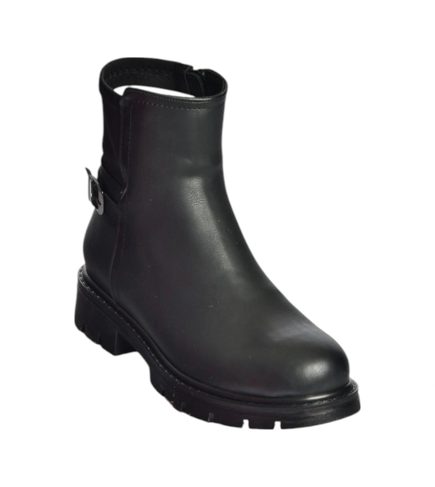 Fox Shoes V674420409 Siyah Kalın Tabanlı İçi Tüylü Kadın Bot Siyah-Suni Deri