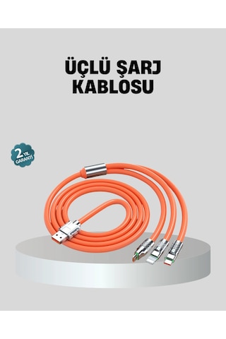 Üçlü Şarj Kablosu - Yüksek Hızlı, Dayanıklı Ve Uzun Ömürlü