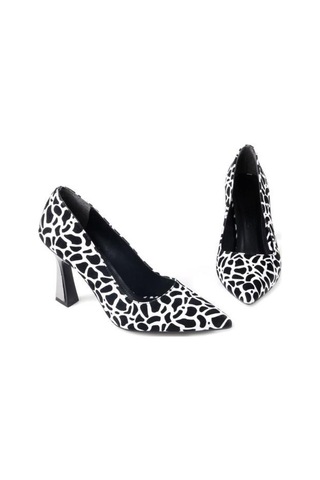 Papuçcity Dnz 03014 8,5 Cm Topuklu Kadın Desenli Stiletto Ayakkabı 001