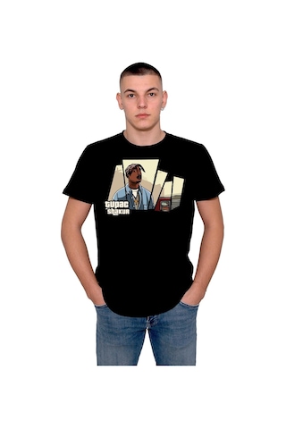 2pac Tupac Shakur Rap Rapstar Music Tişört Unisex T-shirt 001