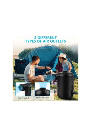 Boatshop1 3600mah Siyah Taşınabilir Hava Pompası Usb Şarj Edilebilir Hızlı Dolum Şişirme Deflatör Kamp Havuz Yatak Tekne