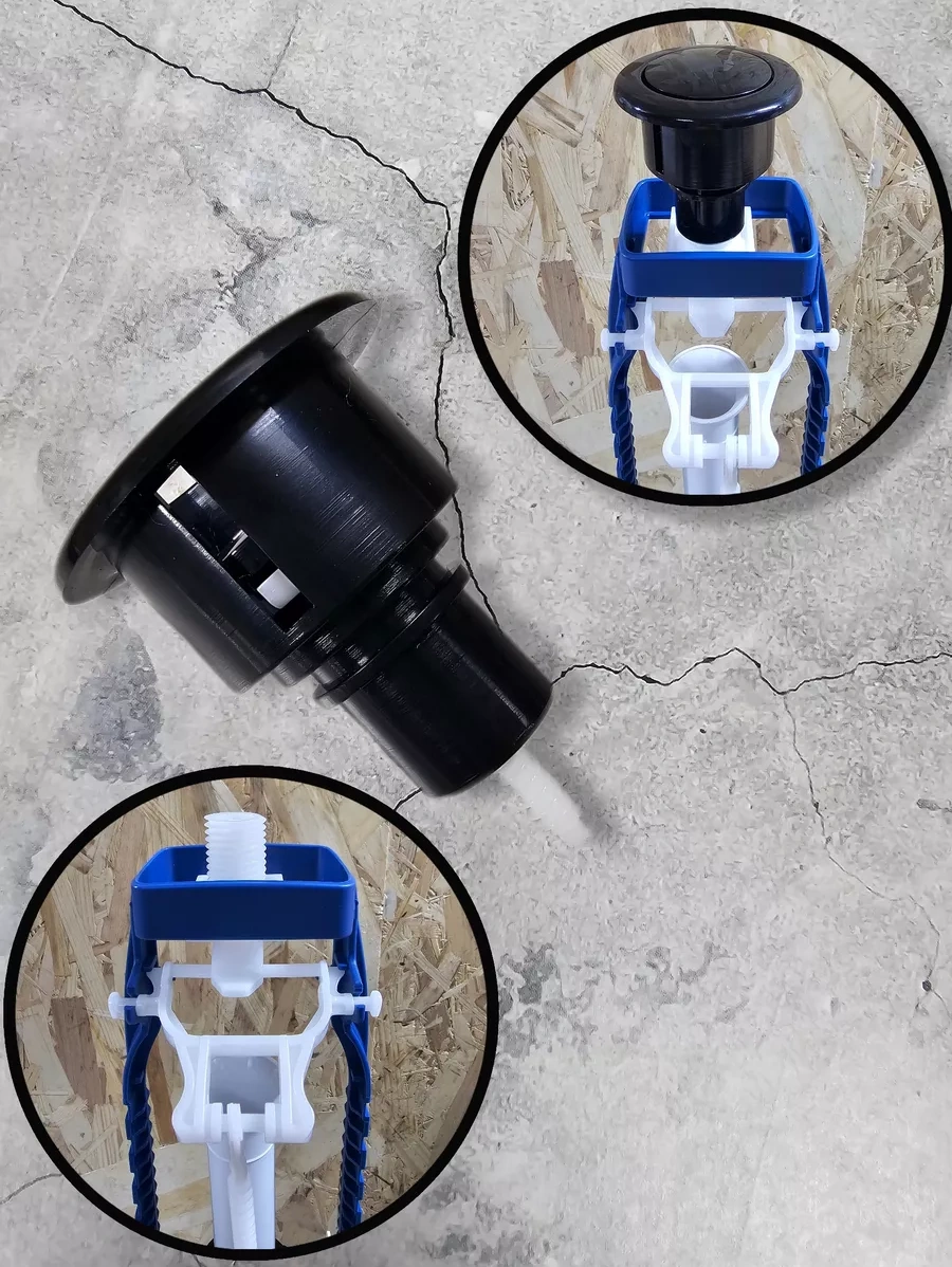 Uklad Tek Modlu Armatürler İçin Siyah Tuvalet Düğmesi 226128535 Siyah