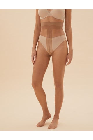 Marks & Spencer 3'lü 10 Denye Mat Külotlu Çorap Seti T60007410 Bej