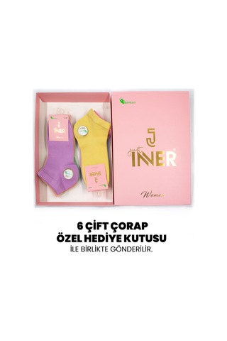 Just Inner Kadın 6 Lı Bambu Çorap Yazlık Patik Terletmez Yapı 21200 Renkli