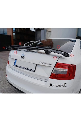 Skoda Octavia Boyasız Gtx Bagaj Spoileri-fiberglass