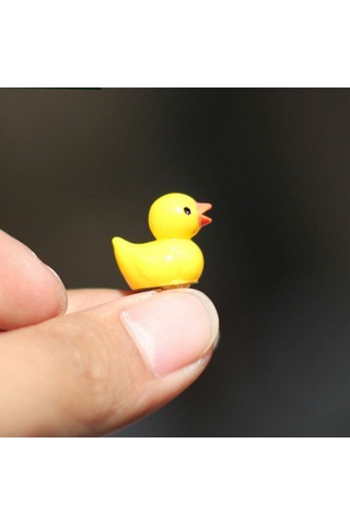 Sones Adet Mini Bebek Evi Aksesuarları Reçine Üç Boyutlu Küçük Sarı Ördek Bitki Dekorasyonu