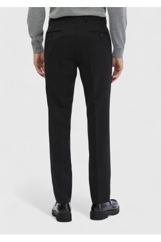 Ramsey Siyah Modern Fit Klasik %100 Yün Pantolon siyah