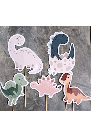 32 Parça Dinozor Temalı Dev Set Çocuk Kutlama Doğum Günü Süsü Banner Pasta Kürdanı Cupcake +0