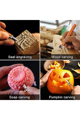 12 Adet Ahşap İşleme Kesici Seti, Oyma Dıy Ahşap İşleme Kesici Seti, Depolama Çantası İle Çok Fonksiyonlu Ev Oyma Kesici Seti