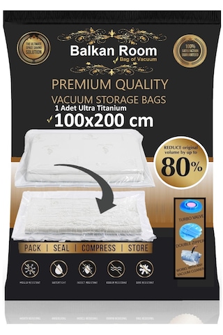 Balkan Room Vakum Hurcu 100 X 200 Vakumlu Hurç Ultra Titanium Boy Şeffaf