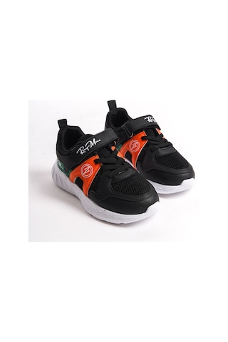 Garantili Ray Max Günlük Ortopedik Çocuk Unisex Sneaker Spor Ayakkabı Siyah-oranj