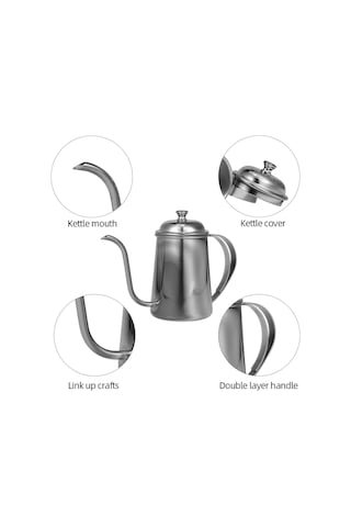 Leezsing Mutfak İçin Saplı Pour Over Kahve Çaydanlığı El Damlama Kahve Potu Pour Over Kahve Çay