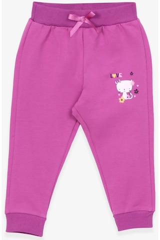 Breeze Kız Bebek Eşofman Altı Kedi Baskılı 6 Ay-2 Yaş, Lila