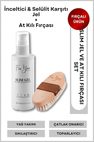 Slim Jel Inceltici-sıkılaştırıcı-toparlayıcı-çatlak Karşıtı Ve Selülit Kremi 150 Ml At Kılı Fırçası