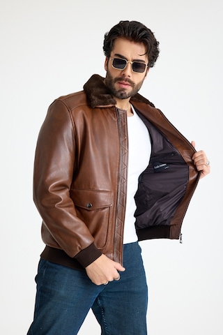 Franko Armondi Pi Lot Model Erkek Deri Ceket E11-klj-2071 Fındık