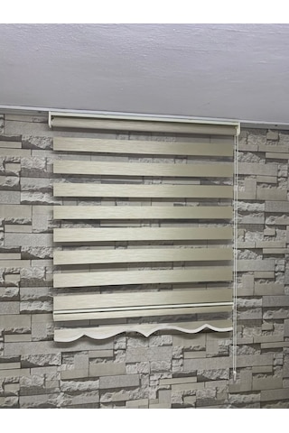 Bambu Krem Renk Zebra Perde (Etekli)