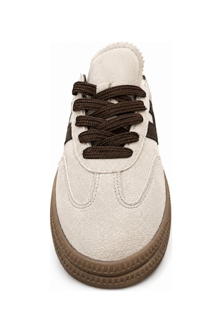 Papucumun Dünyası Unisex Süet Özel Gum Tabanlı Günlük Kullanıma Uygun Retro Sneaker Ekru