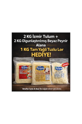 2kg İzmir Tulum+2kg Olgunlastirilmis Beyaz Peynir 1kg Lor Hedıyelı