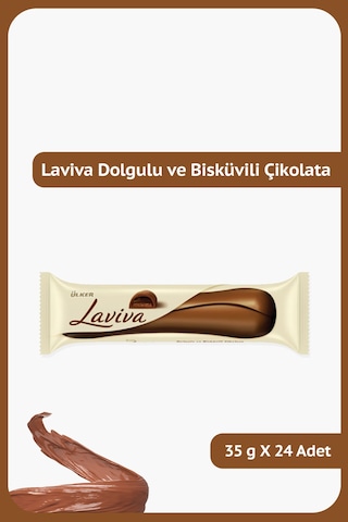 Ülker Laviva Dolgulu ve Bisküvili Çikolata 24 x 35 G Ülker Laviva Dolgulu ve Bisküvili Çikolata 24 x 35 G