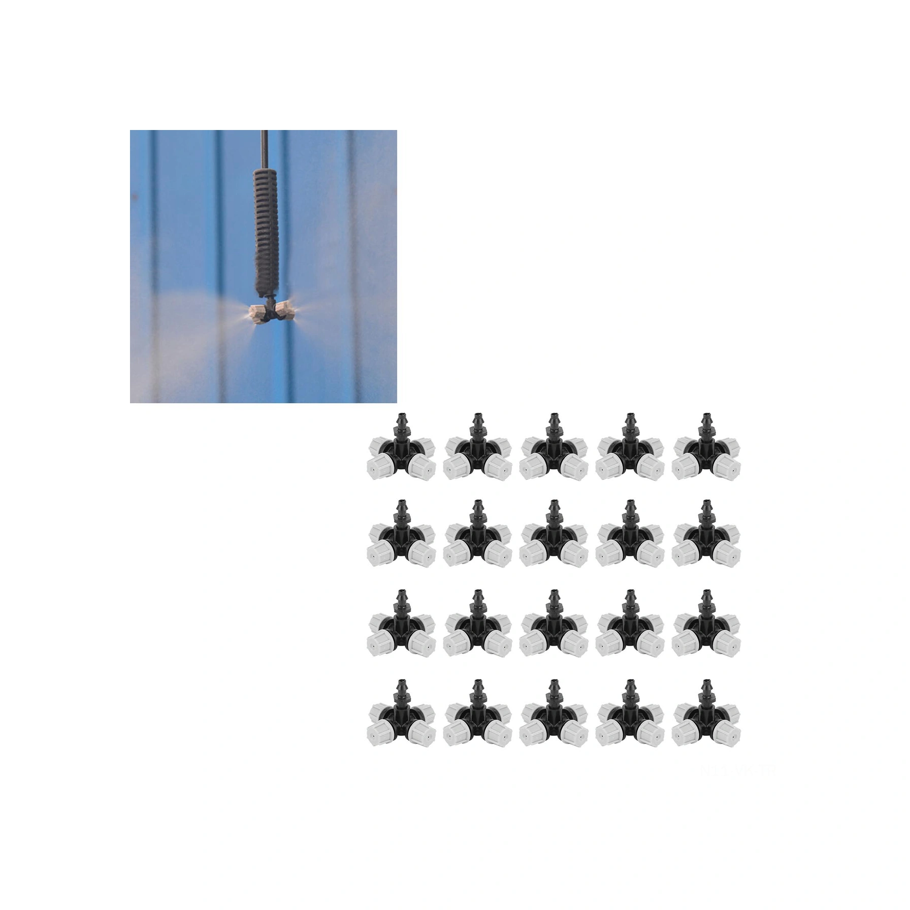 Vkemall 20 Adet Abs Atomize Sprey Sulama Başlığı - Dairesel 1.5-2m Yayılma, 10-50l/saat Tüketim, Bahçe/seracılık/çimlendirme İçin