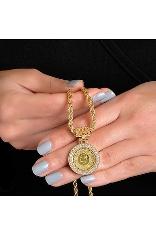 Ena Çeyrekli Halat Kolye