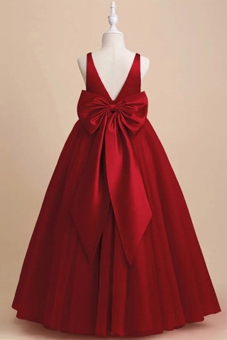 Lilymoon Kız Çocuk Maxi Abiye Elbise Astarlı Kırmızı