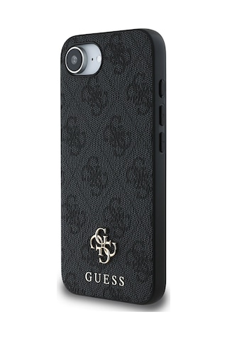 Apple iPhone 16e Uyumlu Kılıf Guess Lisanslı M-safe Şarj Özellikli Small 4g Classic Kapak Siyah
