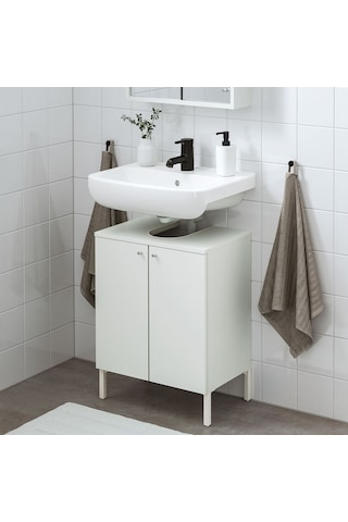 Lavabo Dolabı Kombinasyonu, Beyaz, 54x40x80 Cm, Saljen Batarya Beyaz