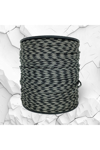 Paracord İp 4 Mm Gri Siyah Desenli Renk No:106 10 Metre Çok Renkli
