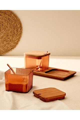 Madame Coco Renard Ahşap Kapaklı Baharatlık 2'li Bhrt0000000012500 Ml-amber