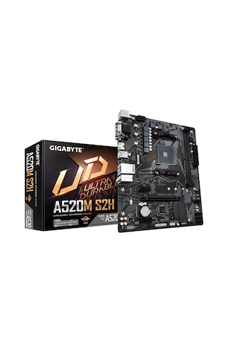 Gigabyte A520M-S2H AMD A520 5100 MHz (OC) DDR4 Soket AM4 mATX Anakart