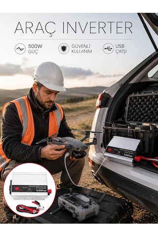 Araçtan Ev Tipi Priz 500w Kullanımı İnvertör Belirtilmemibelirtilmemişş