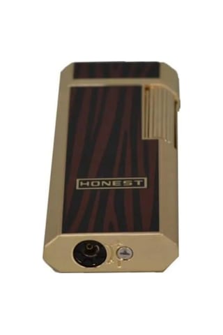 Promise Twiggy Siyah Gold Çizgili Metal Soft Flame Çakmak