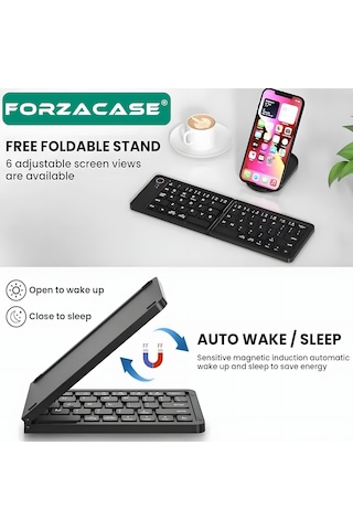 Forzacase Şarjlı Katlanabilir Kablosuz Bluetooth Klavye Fc1030